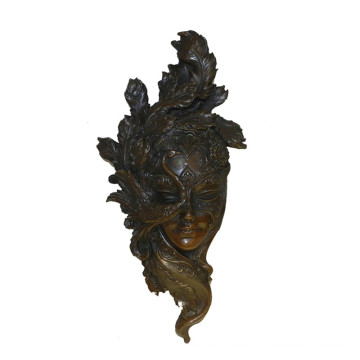 Relievo Brass Statue Female Mask Deco Bronce Escultura Tpy-884